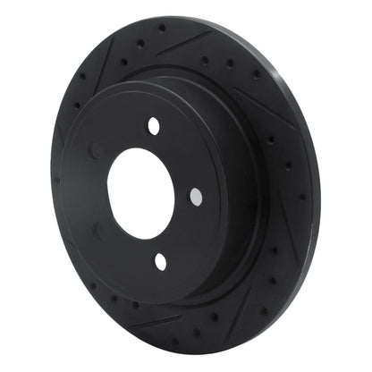 R1 Concepts R1 04-08 Chrysler Pacifica Rear Left Drilled & Slotted Black Brake Rotor