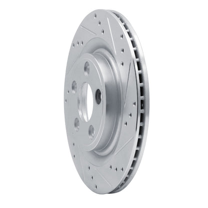 R1 Concepts R1 06-08 Jaguar S-Type Rear Right Drilled & Slotted Silver Brake Rotor