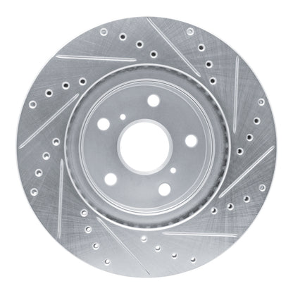 R1 Concepts R1 86-92 Toyota Supra Front Left Drilled & Slotted Silver Brake Rotor