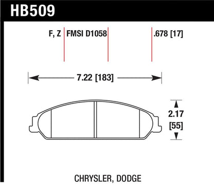 Hawk Performance Hawk 05 Chrysler 300C w/ Perf. and HD Suspension Performance Ceramic Street Front Brake Pads