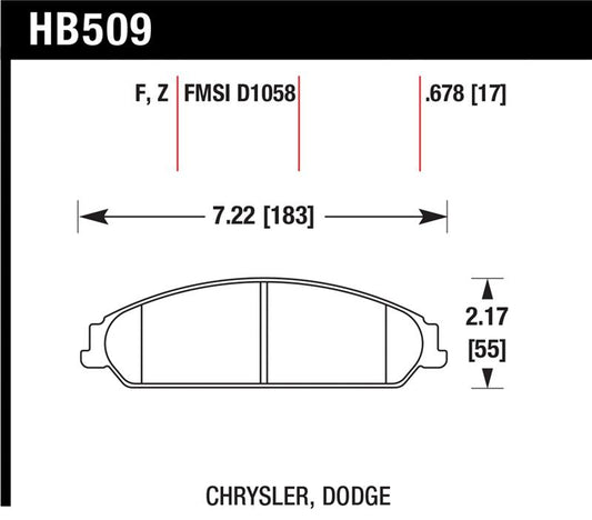 Hawk Performance Hawk 05 Chrysler 300C w/ Perf. and HD Suspension Performance Ceramic Street Front Brake Pads