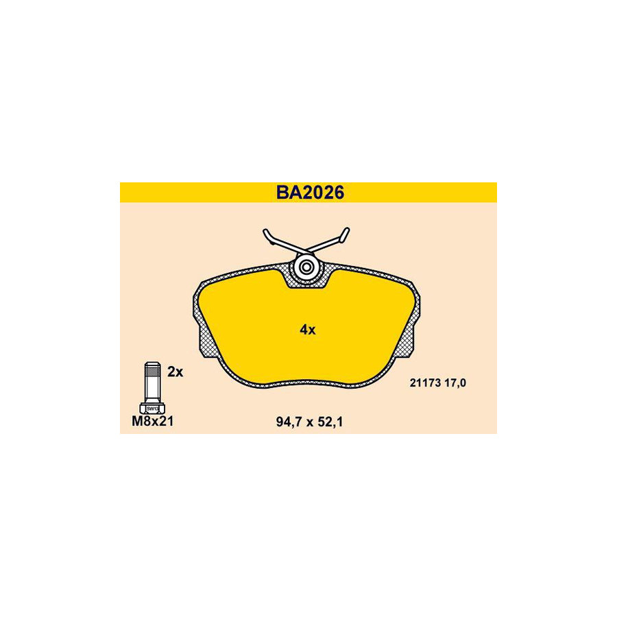 Barum Ba2026 Brake Pad Set