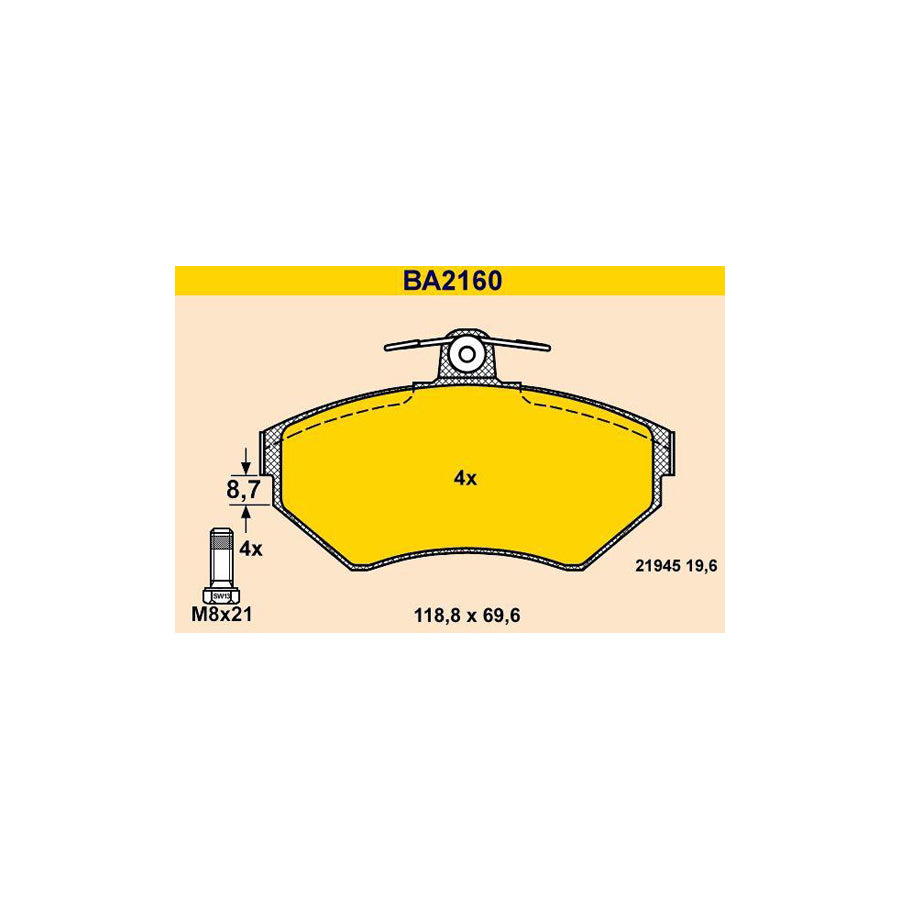 Barum Ba2160 Brake Pad Set