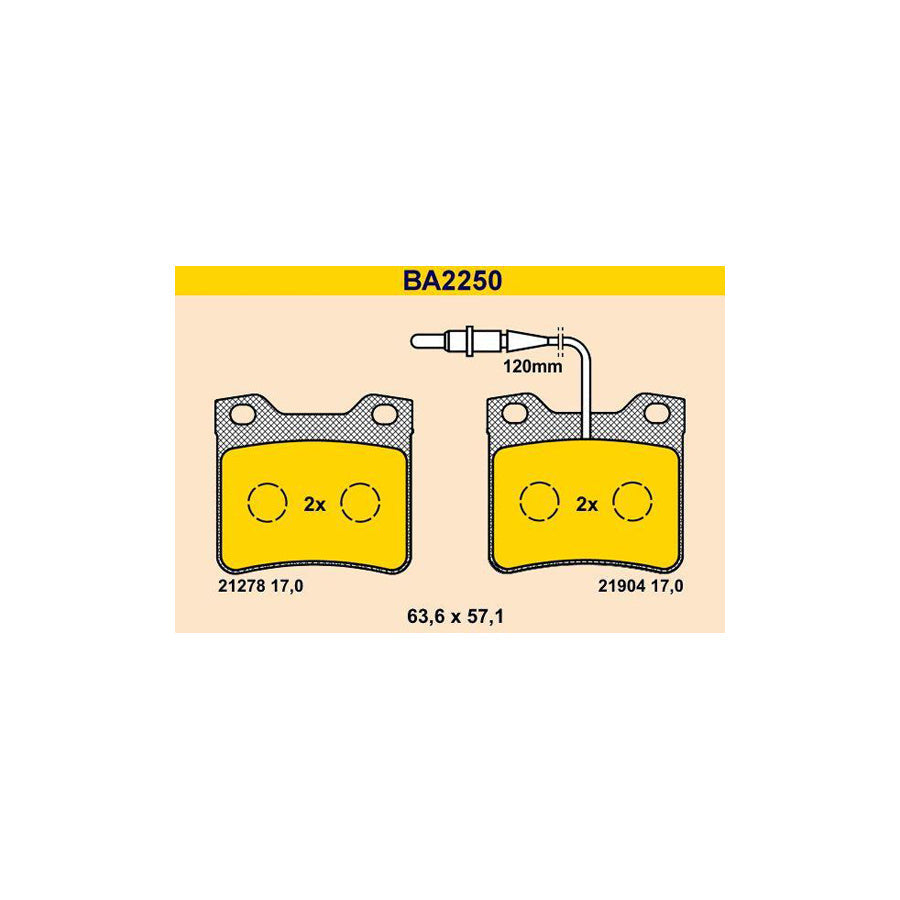 Barum Ba2250 Brake Pad Set