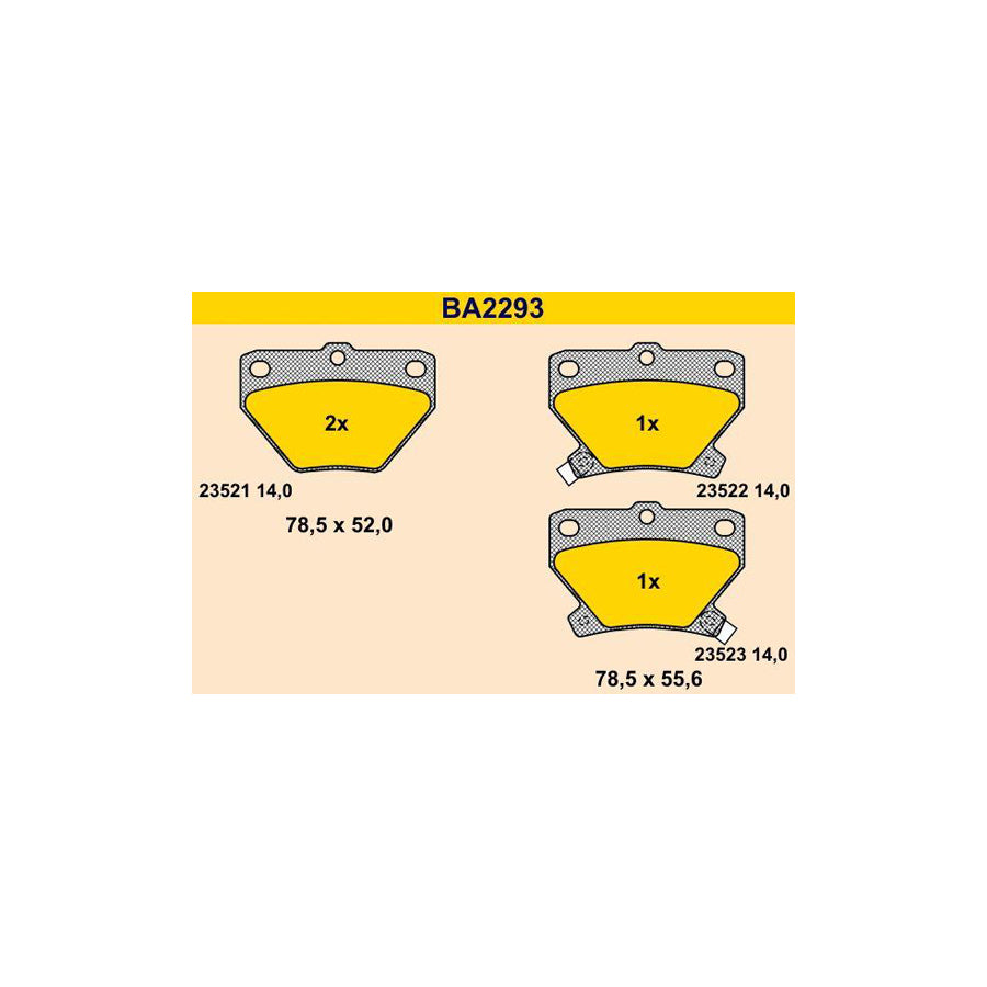 Barum Ba2293 Brake Pad Set