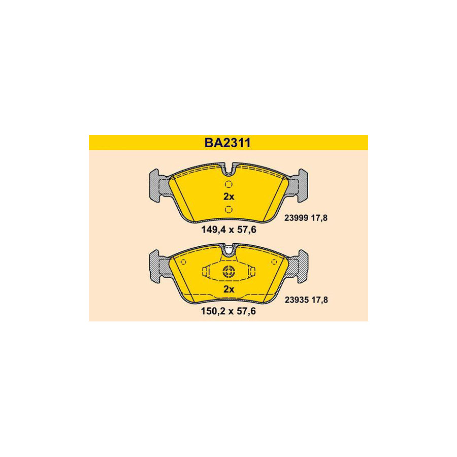 Barum Ba2311 Brake Pad Set