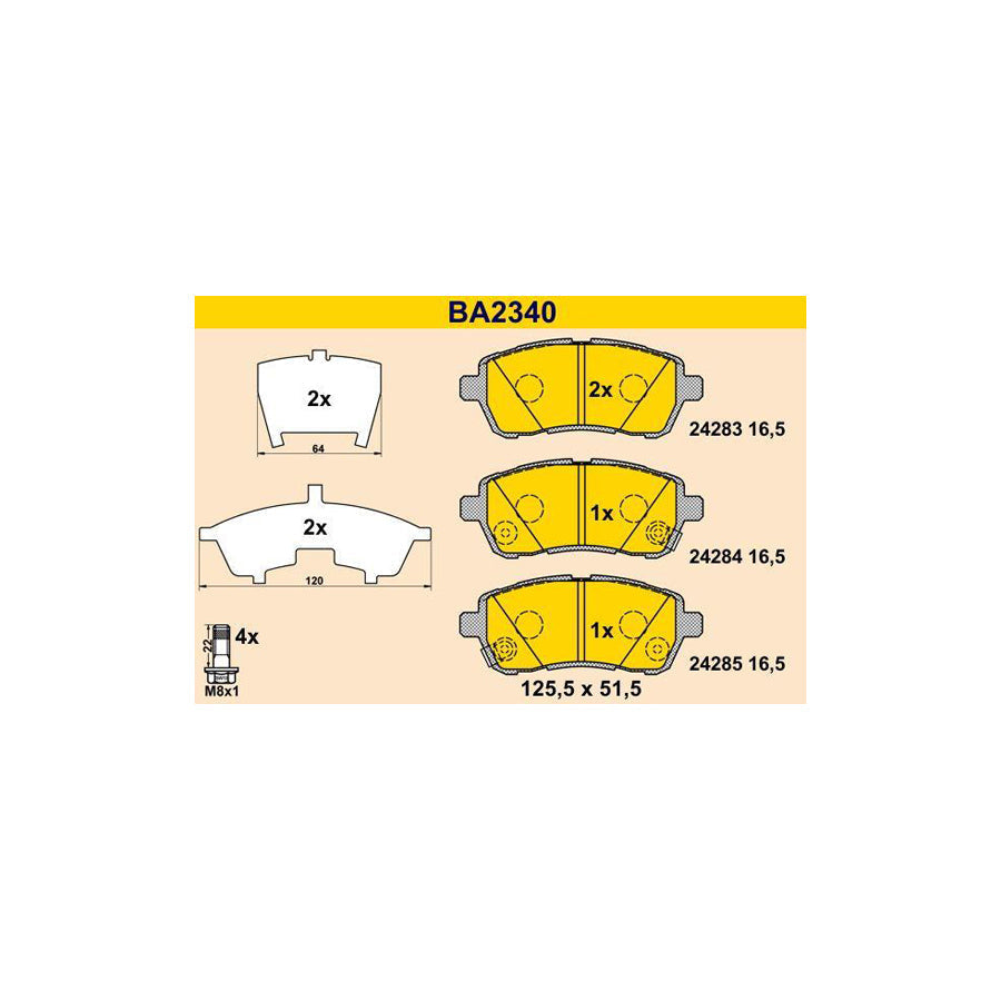 Barum Ba2340 Brake Pad Set