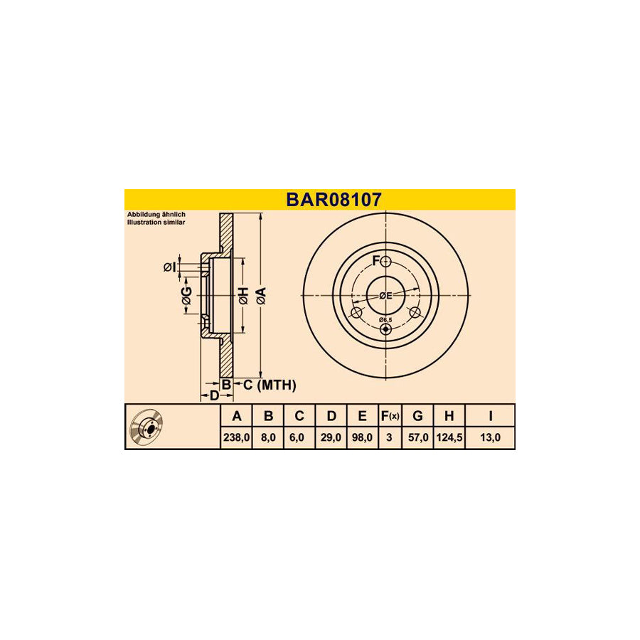 Barum Bar08107 Brake Disc