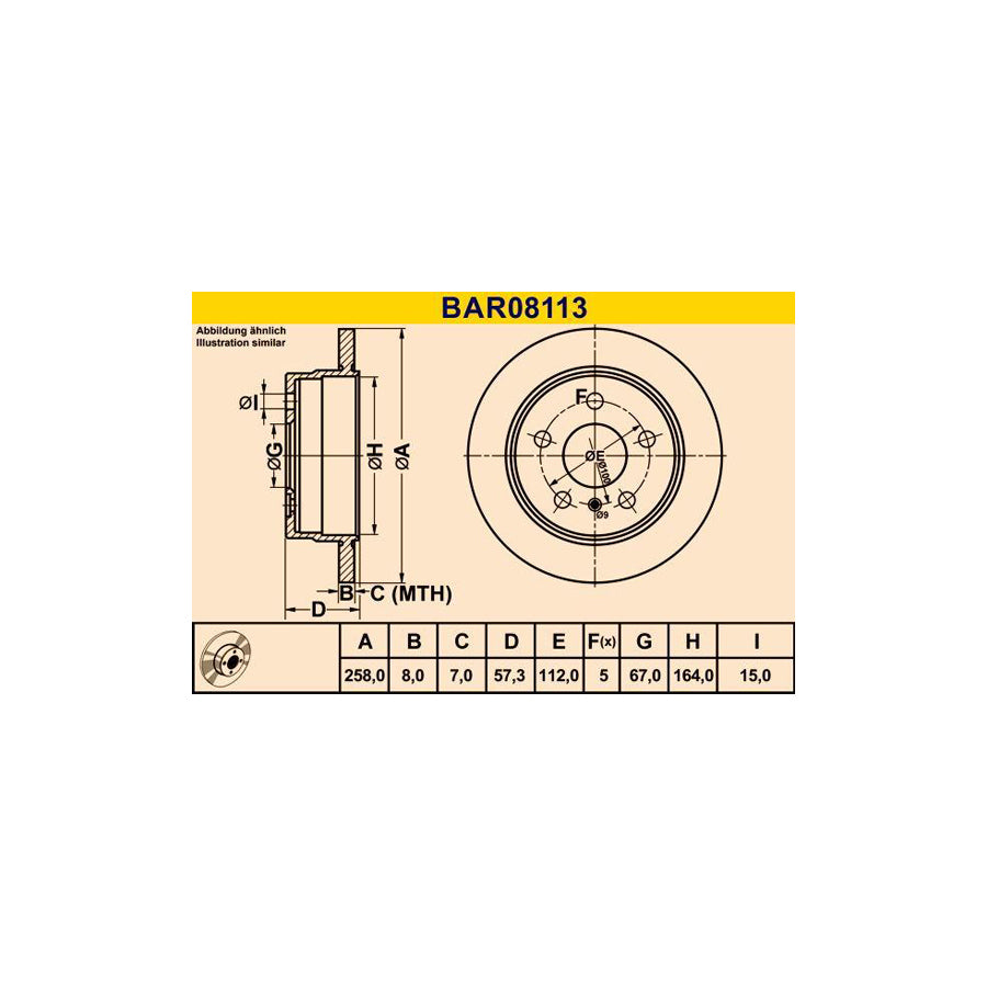 Barum Bar08113 Brake Disc