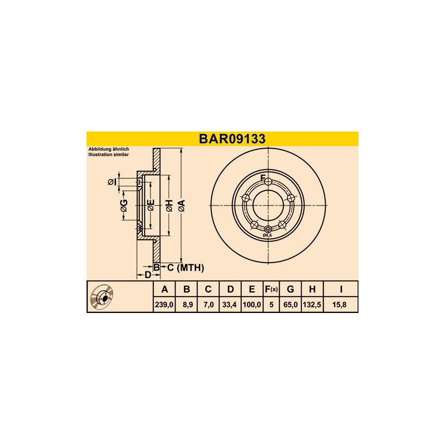 Barum Bar09133 Brake Disc