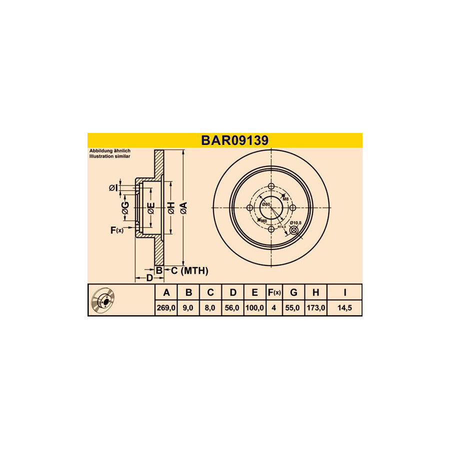 Barum Bar09139 Brake Disc