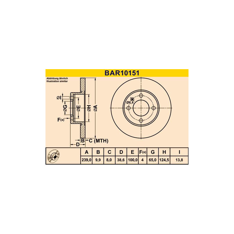 Barum Bar10151 Brake Disc