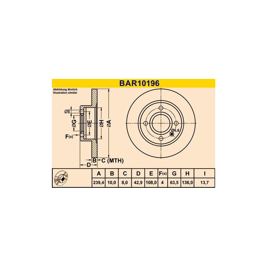 Barum Bar10196 Brake Disc