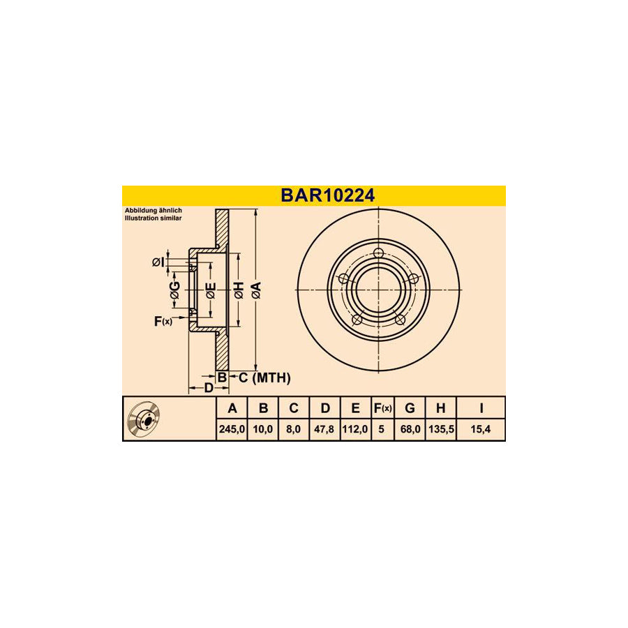 Barum Bar10224 Brake Disc