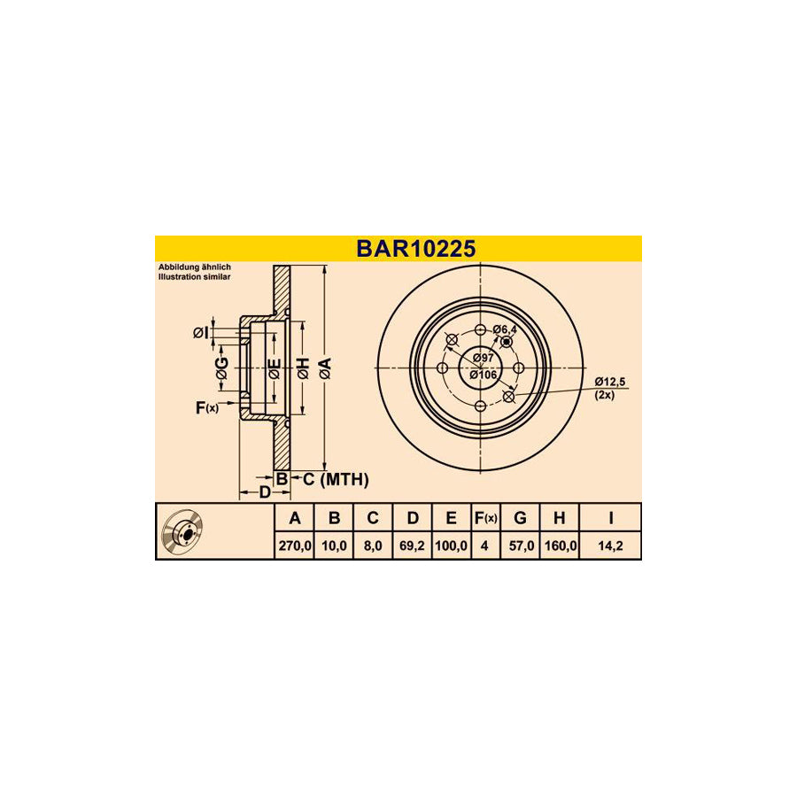 Barum Bar10225 Brake Disc