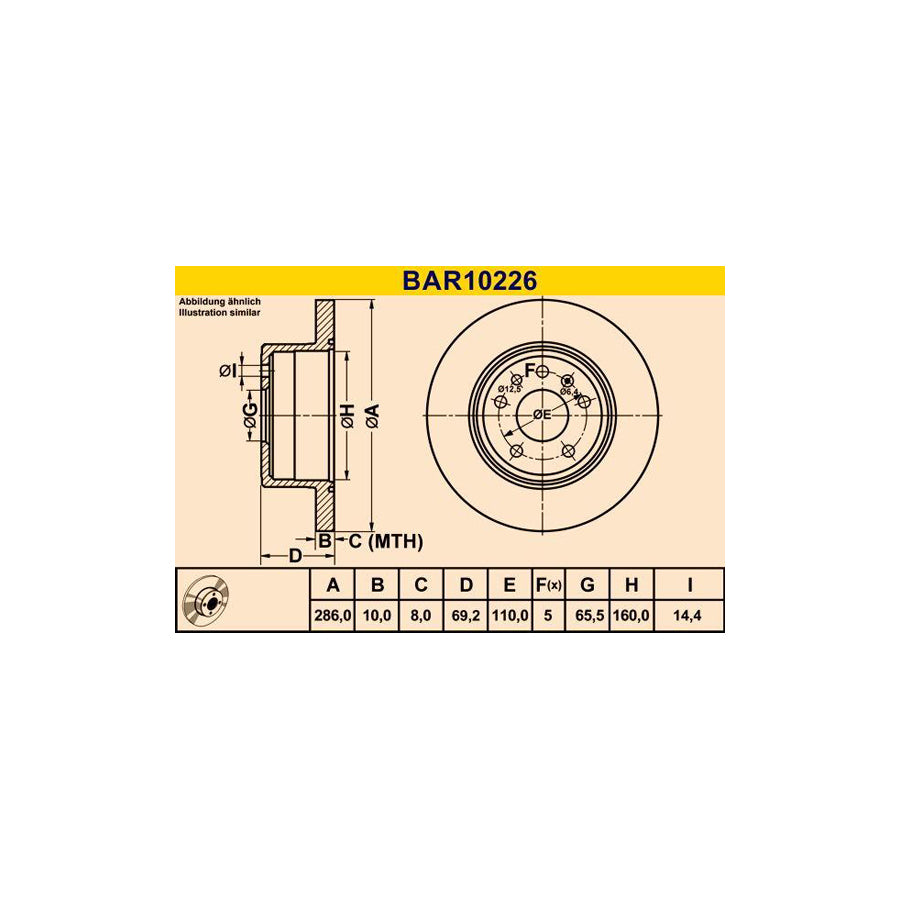 Barum Bar10226 Brake Disc