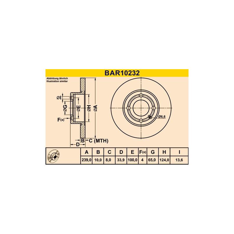 Barum Bar10232 Brake Disc