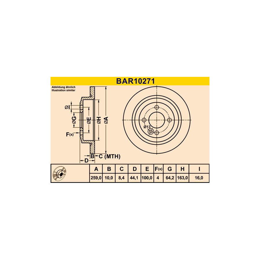 Barum Bar10271 Brake Disc