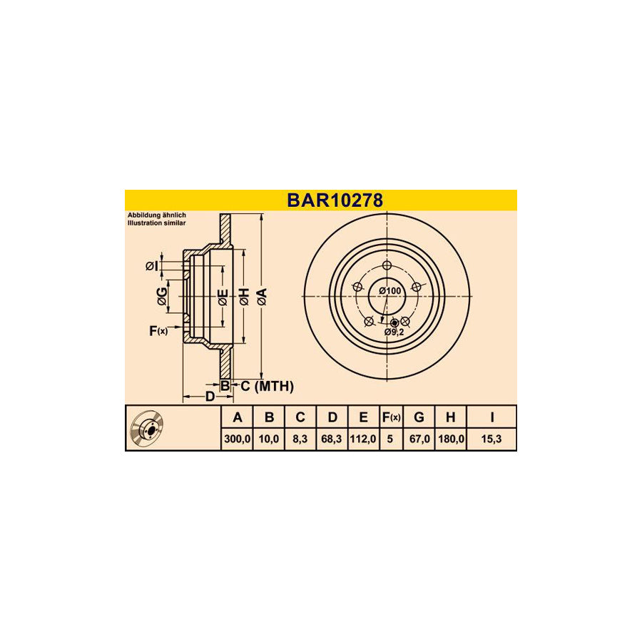 Barum Bar10278 Brake Disc