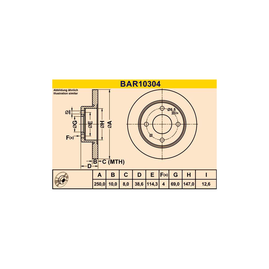 Barum Bar10304 Brake Disc
