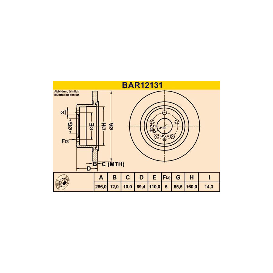 Barum Bar12131 Brake Disc