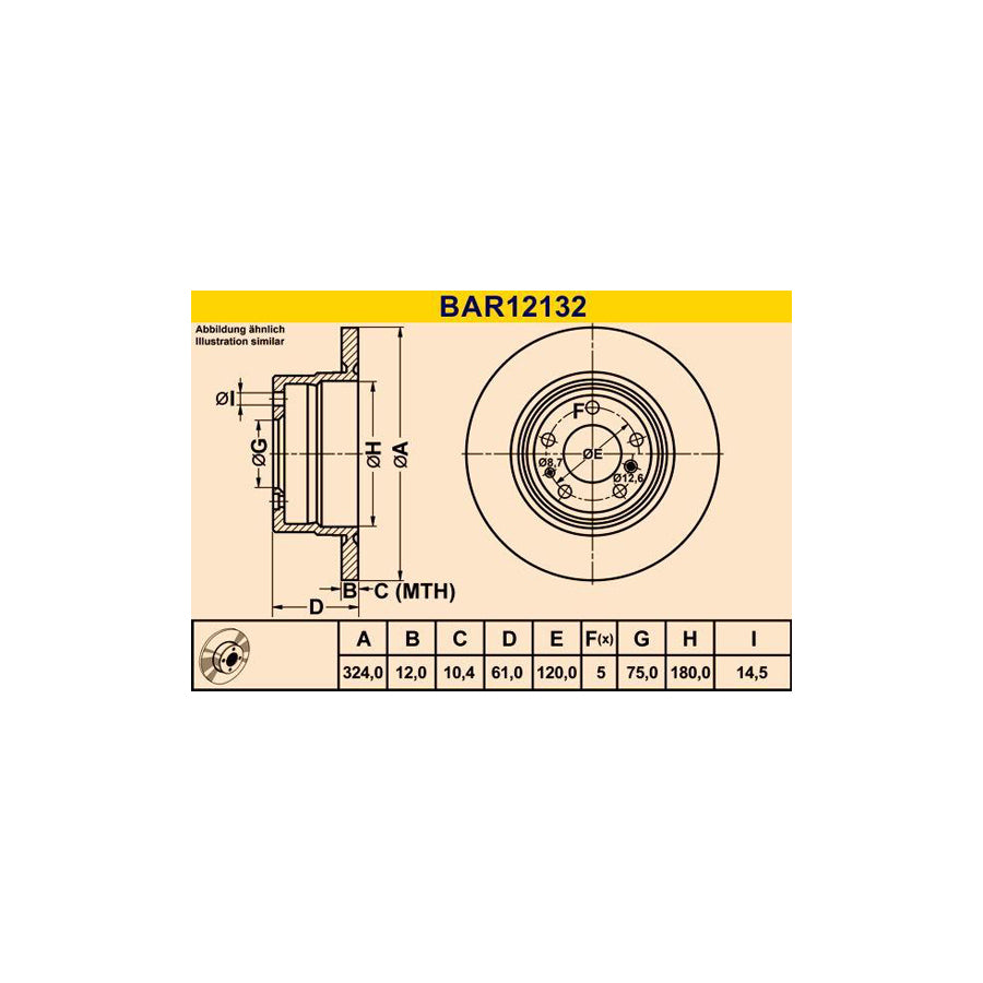 Barum Bar12132 Brake Disc
