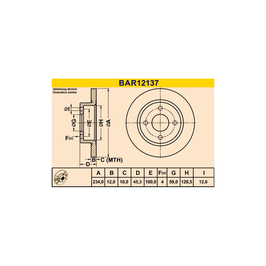 Barum Bar12137 Brake Disc for Nissan Micra II Hatchback (K11)