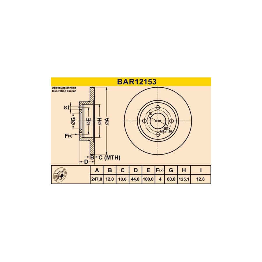 Barum Bar12153 Brake Disc