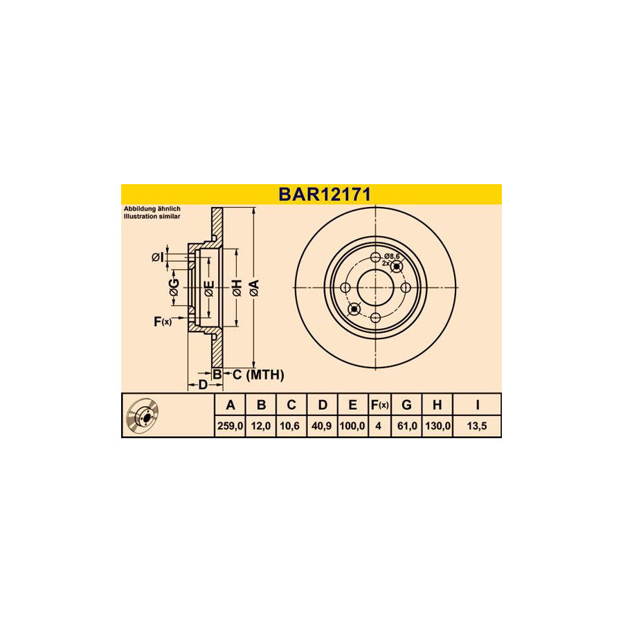 Barum Bar12171 Brake Disc