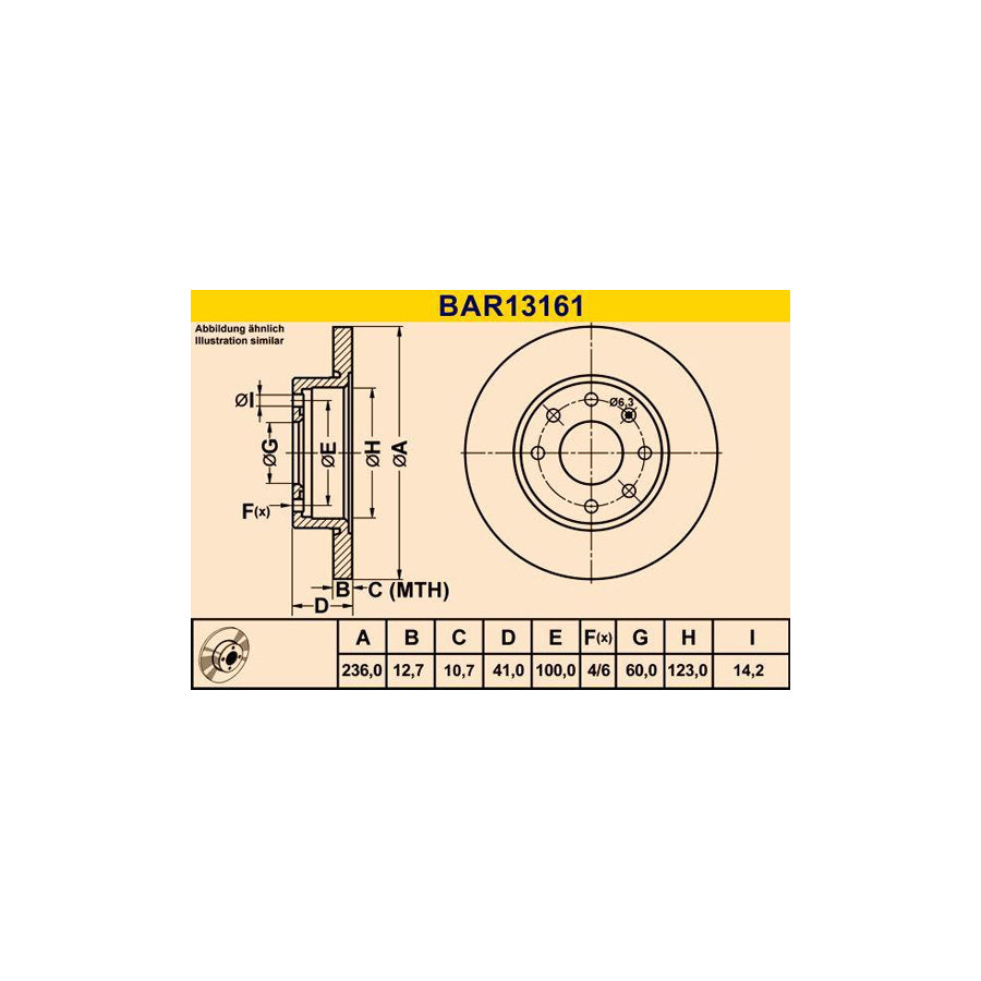 Barum Bar13161 Brake Disc
