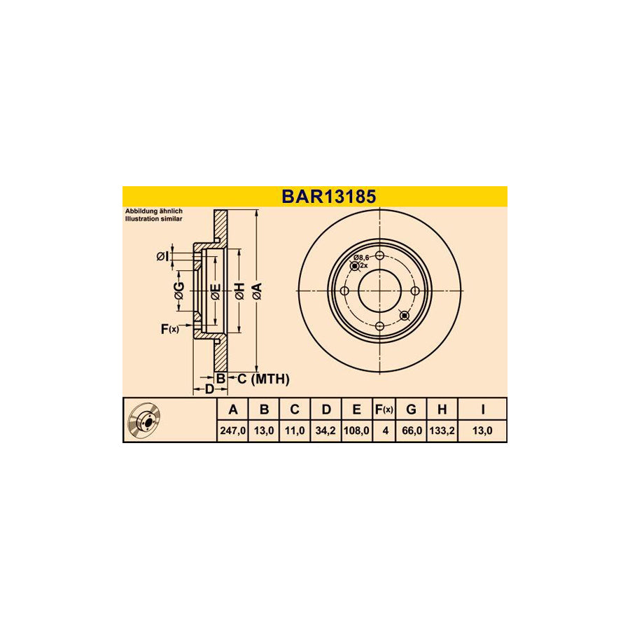 Barum Bar13185 Brake Disc