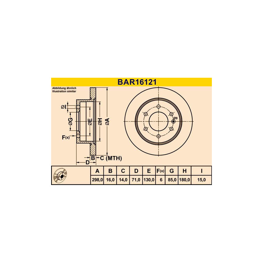 Barum Bar16121 Brake Disc