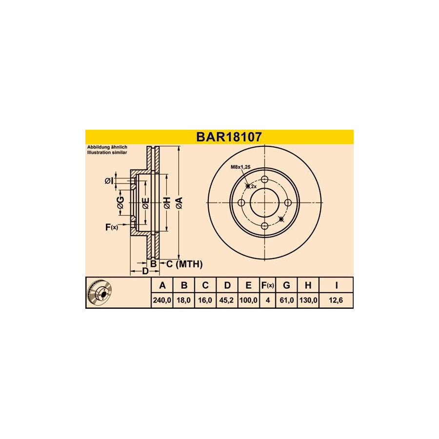 Barum Bar18107 Brake Disc