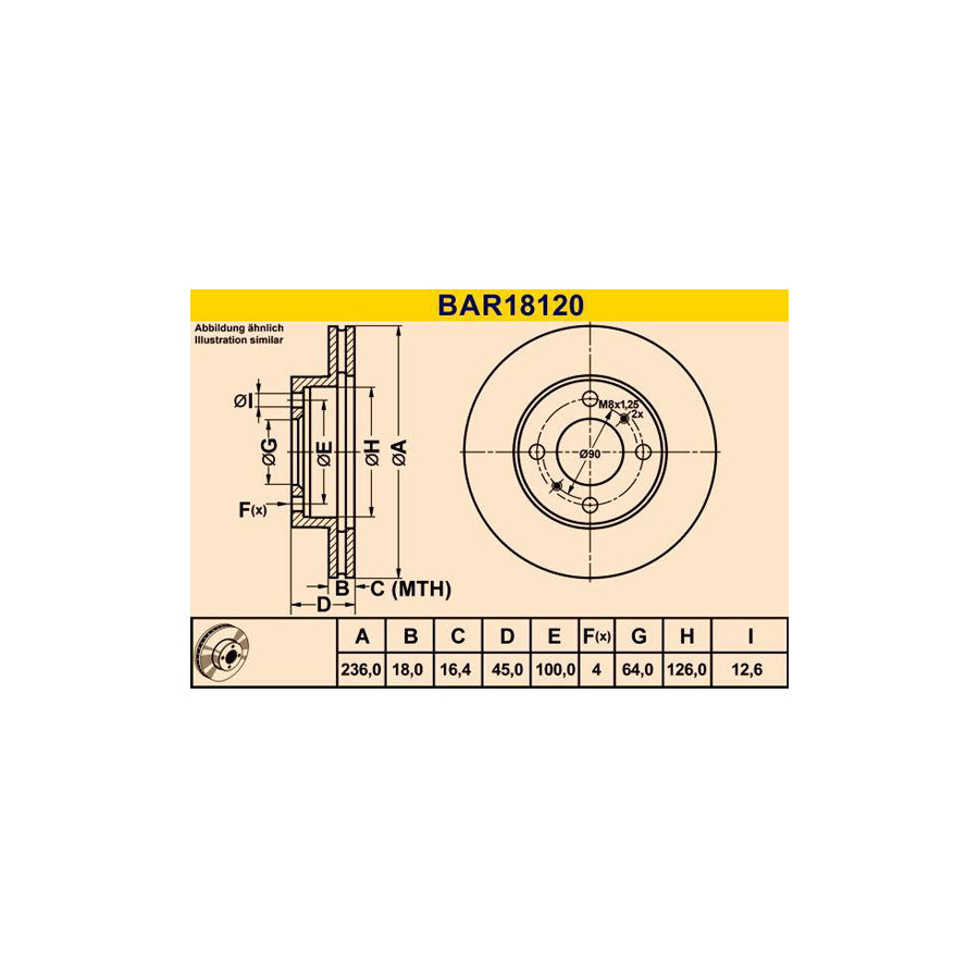 Barum Bar18120 Brake Disc