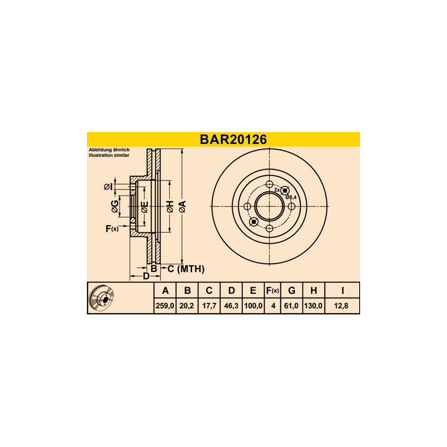 Barum Bar20126 Brake Disc