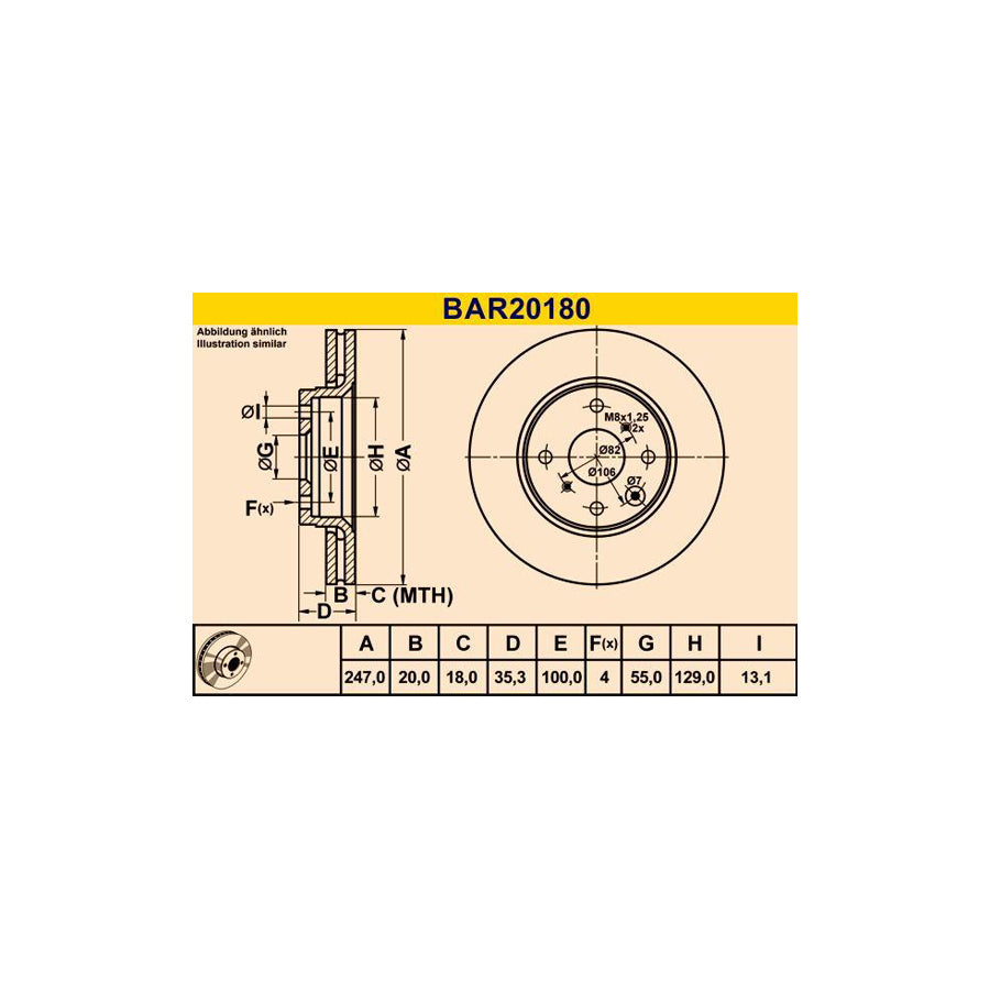 Barum Bar20180 Brake Disc