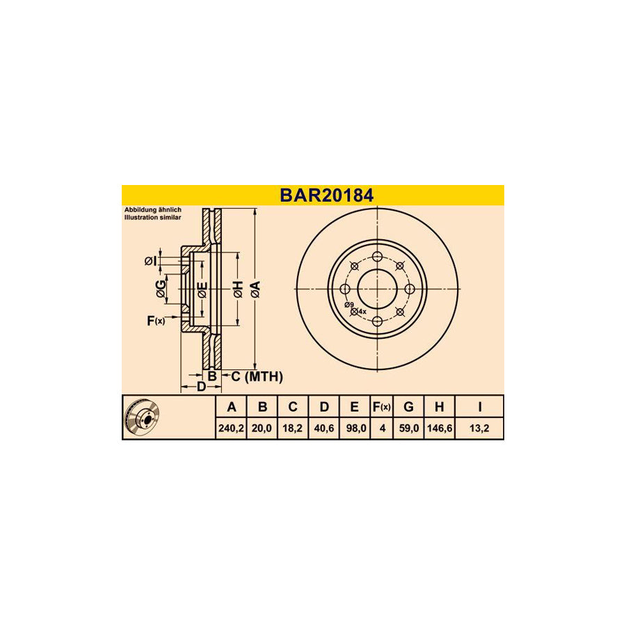 Barum Bar20184 Brake Disc