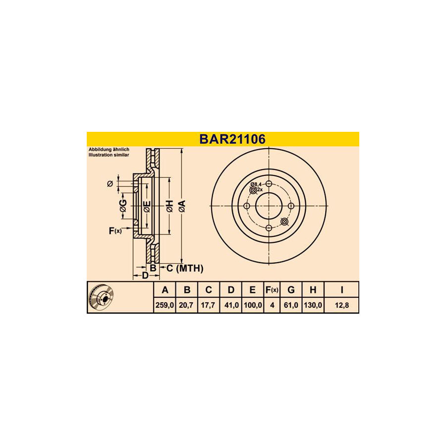 Barum Bar21106 Brake Disc