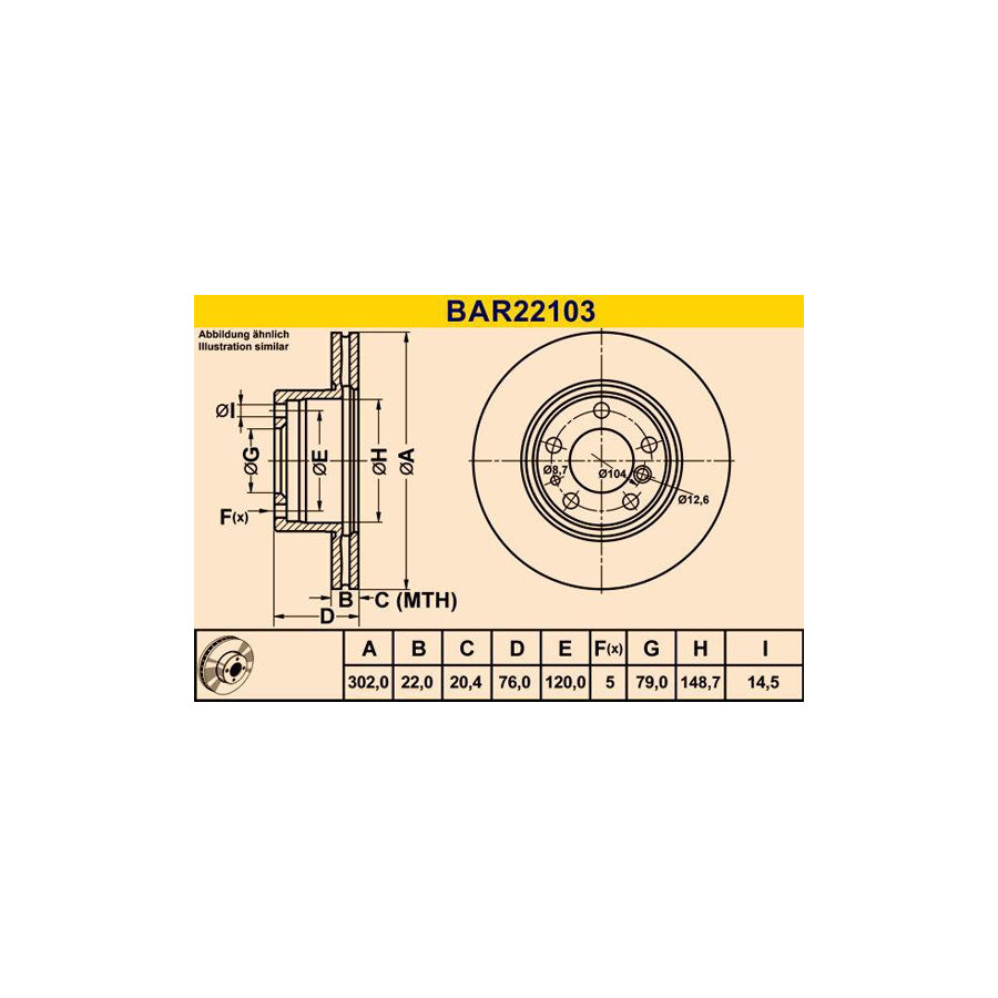 Barum Bar22103 Brake Disc