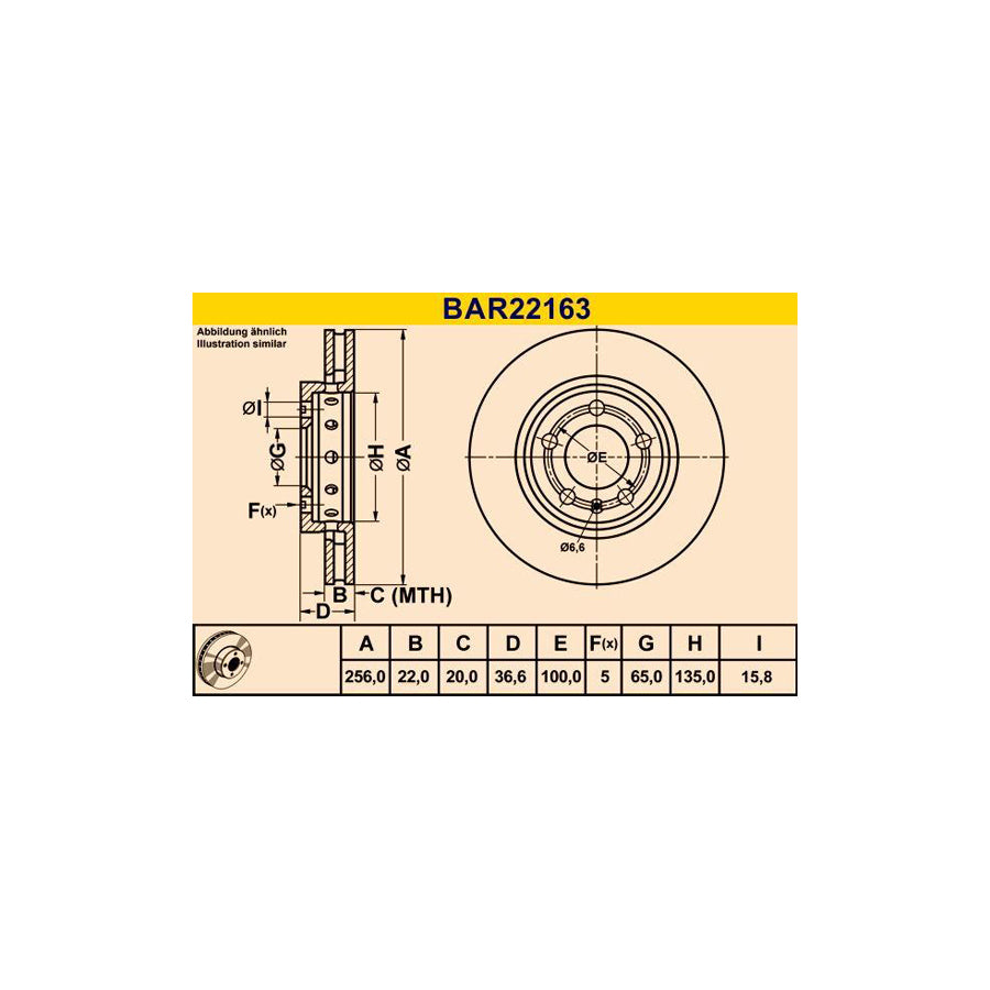 Barum Bar22163 Brake Disc
