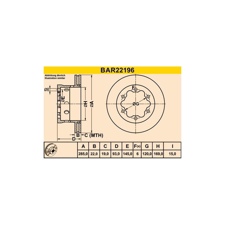 Barum Bar22196 Brake Disc