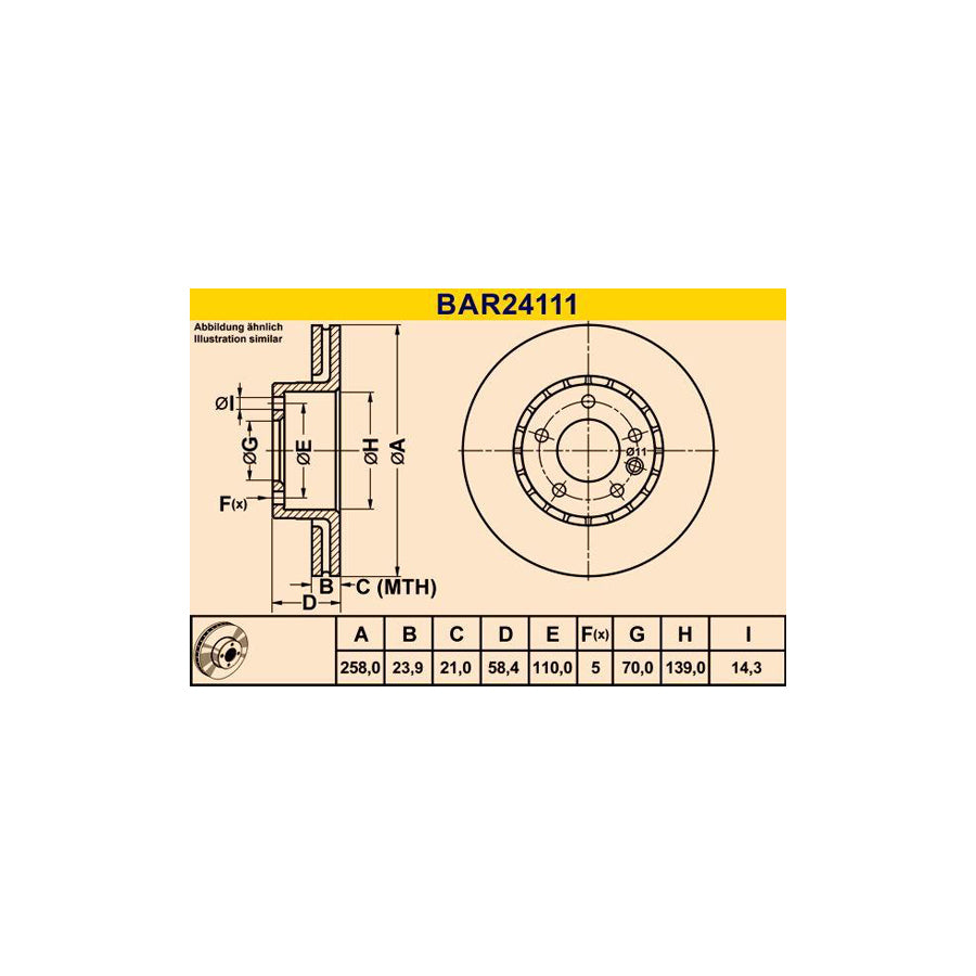 Barum Bar24111 Brake Disc