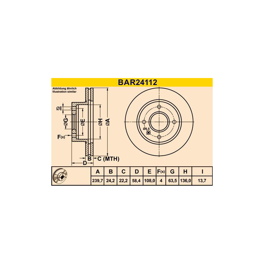 Barum Bar24112 Brake Disc