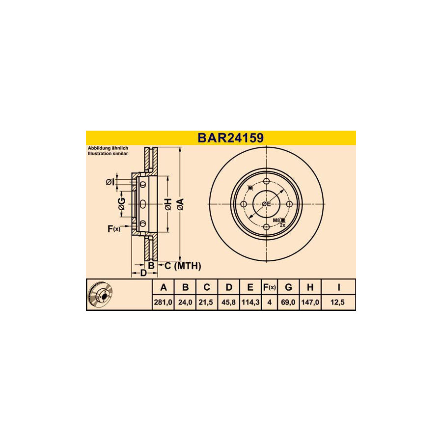 Barum Bar24159 Brake Disc