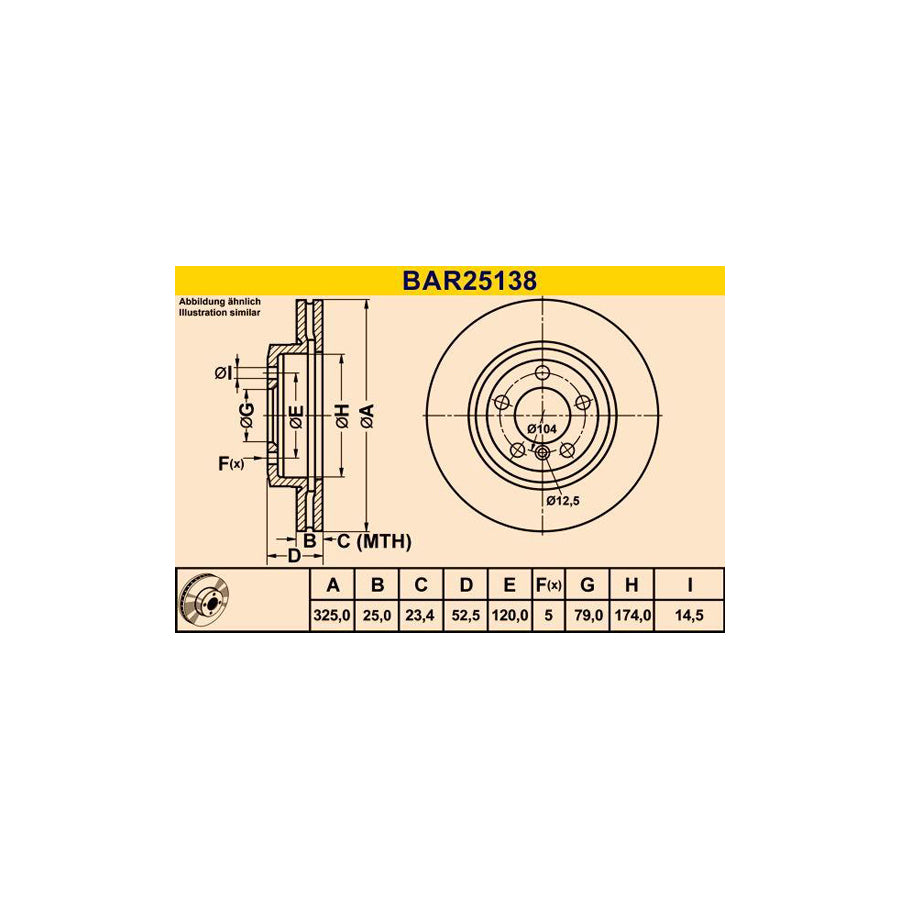 Barum Bar25138 Brake Disc
