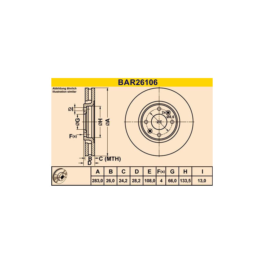Barum Bar26106 Brake Disc