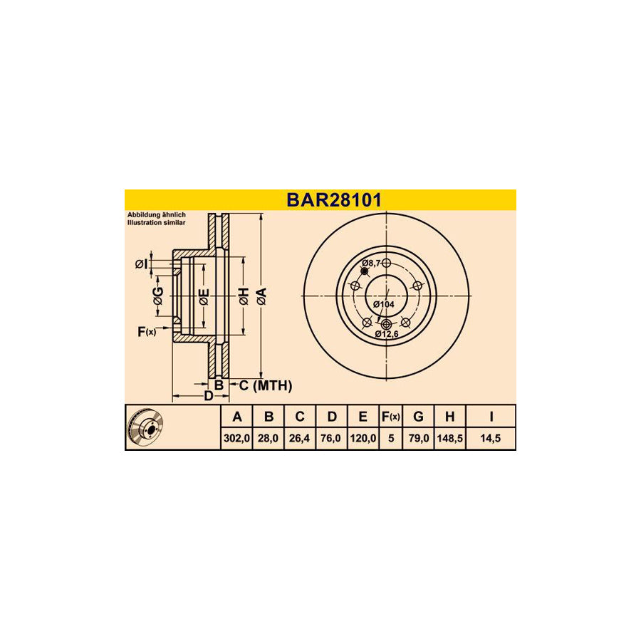 Barum Bar28101 Brake Disc