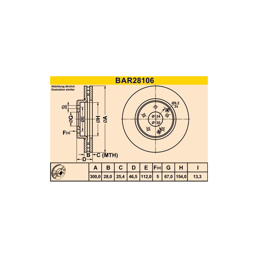 Barum Bar28106 Brake Disc