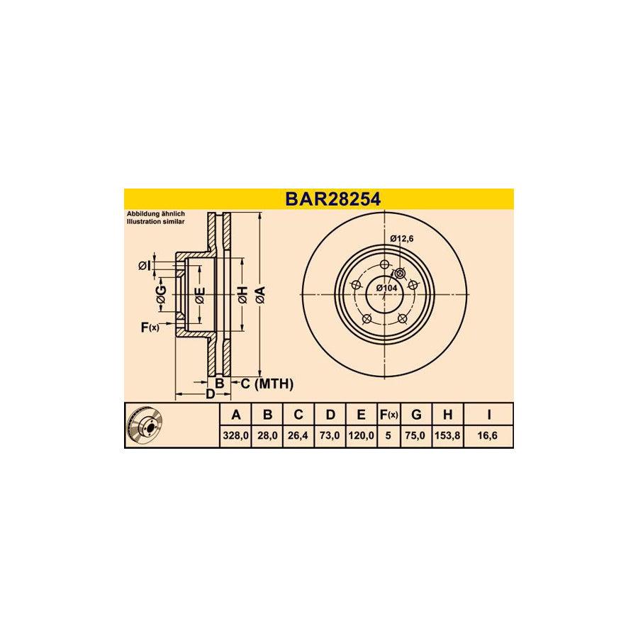 Barum Bar28254 Brake Disc