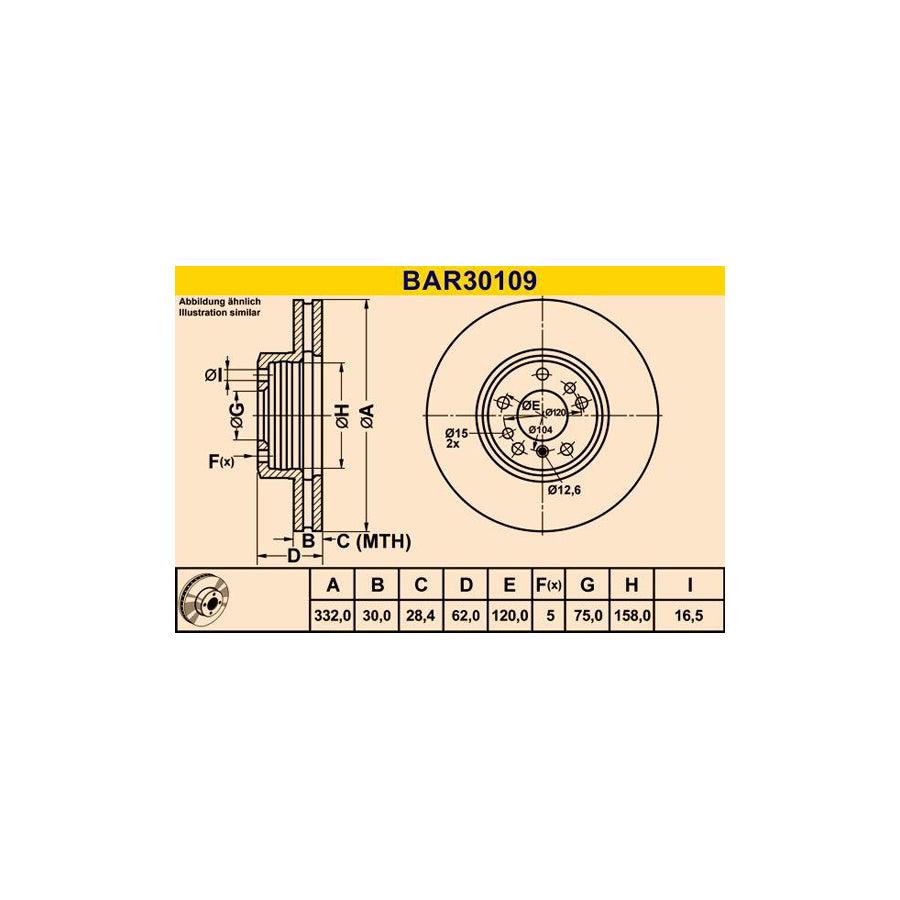 Barum Bar30109 Brake Disc